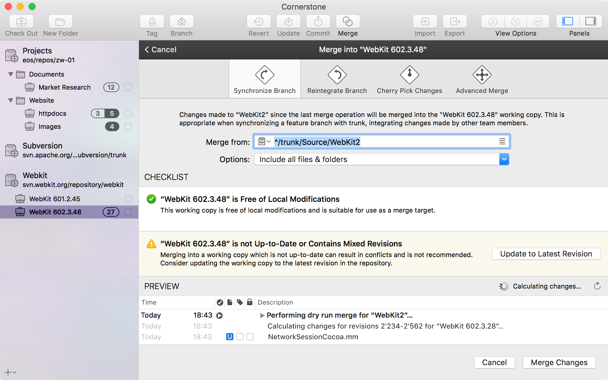 Cornerstone is the best svn client for mac